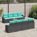 Set de canapele pentru grădină cu pernă 9 pcs Negru poliratan - WALTI WALTI