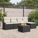 Set de canapea pentru grădină, 6 piese, cu perne, din poly rattan negru și acacia - WALTI WALTI