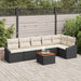 Set canapele grădină 7 piese cu perne, ratan poly negru, acacia - WALTI WALTI
