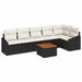 Set canapele grădină 7 piese cu perne, ratan poly negru, acacia - WALTI WALTI