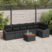 Set de canapele pentru grădină cu pernă 7 pcs Negru Rattan poli - WALTI WALTI