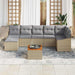 Set mobilier grădină , 8 piese, cu perne, bej, ratan sintetic, acacia - WALTI WALTI