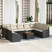 Set de canapea de grădină cu 10 piese, perne incluse, rattan negru, lemn de acacia - WALTI WALTI