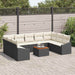 Set de canapea de grădină cu 10 piese, perne incluse, rattan negru, lemn de acacia - WALTI WALTI