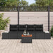 Set de canapele pentru grădină cu pernă 5 pcs Negru Rattan poli - WALTI WALTI