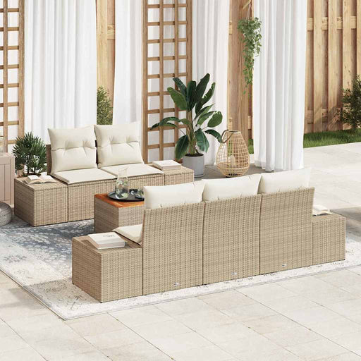 Set de canapele pentru grădină cu pernă 6 pcs Bej poliratan - WALTI WALTI