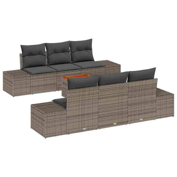 Set de canapea de grădină cu 7 piese, cu perne, gri - WALTI WALTI
