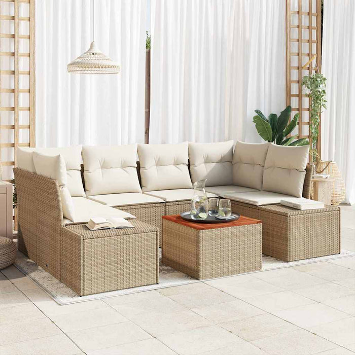 Set de canapele pentru grădină cu pernă 7 pcs Bej poliratan - WALTI WALTI
