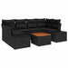 Set de canapele pentru grădină cu pernă 7 pcs Negru Rattan poli - WALTI WALTI