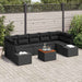 Set de canapele pentru grădină cu pernă 8 pcs Negru Rattan poli - WALTI WALTI