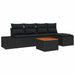 Set de canapele pentru grădină cu pernă 6 pcs Negru Rattan poli - WALTI WALTI