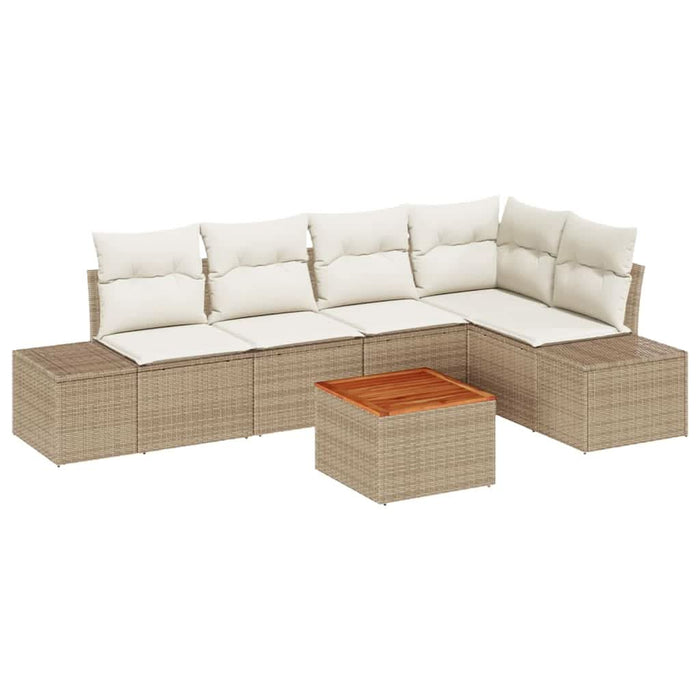 Set de canapele pentru grădină cu pernă 6 pcs Bej poliratan - WALTI WALTI