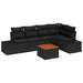 Set de canapele pentru grădină cu pernă 6 pcs Negru Rattan poli - WALTI WALTI