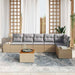 Set canapea grădină , 7 piese, cu perne, bej, rattan sintetic, acacia - WALTI WALTI