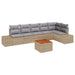 Set canapea grădină , 7 piese, cu perne, bej, rattan sintetic, acacia - WALTI WALTI