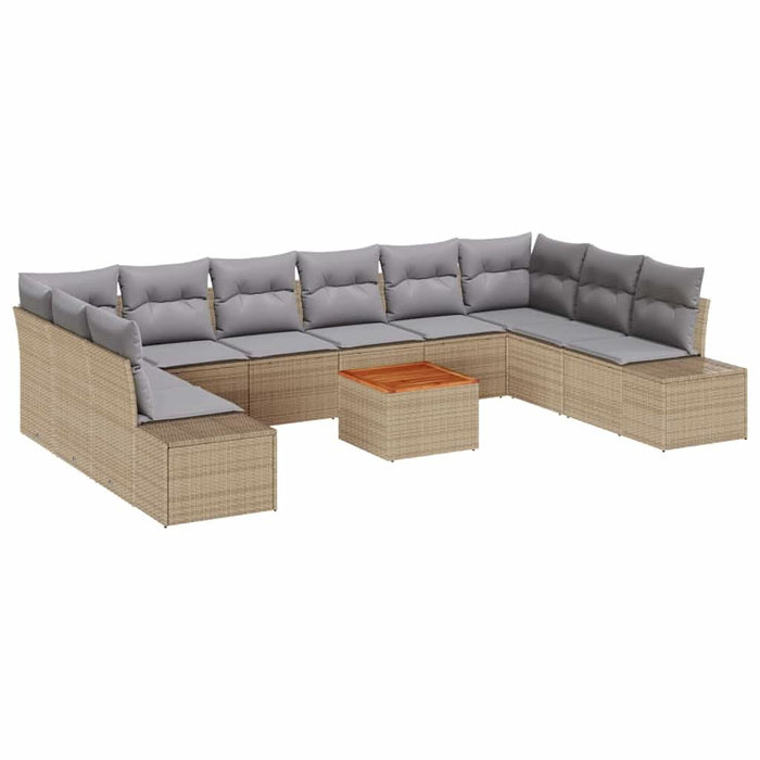 Set de canapele pentru grădină cu pernă 11 pcs Bej Rattan poli - WALTI WALTI