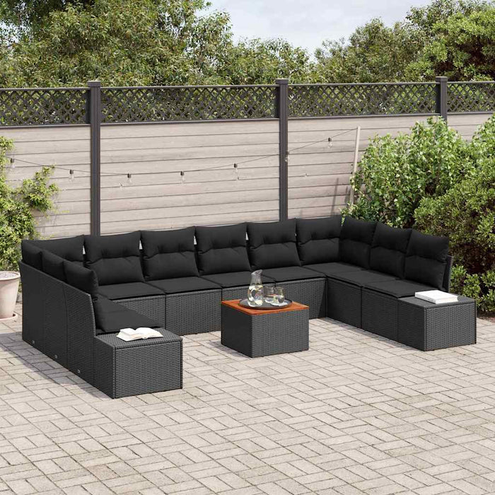 Set de canapele pentru grădină 11 pcs Negru Rattan poli - WALTI WALTI