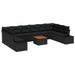 Set de canapele pentru grădină 11 pcs Negru Rattan poli - WALTI WALTI