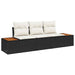Set de canapele pentru grădină cu pernă 3 pcs Negru Rattan poli - WALTI WALTI