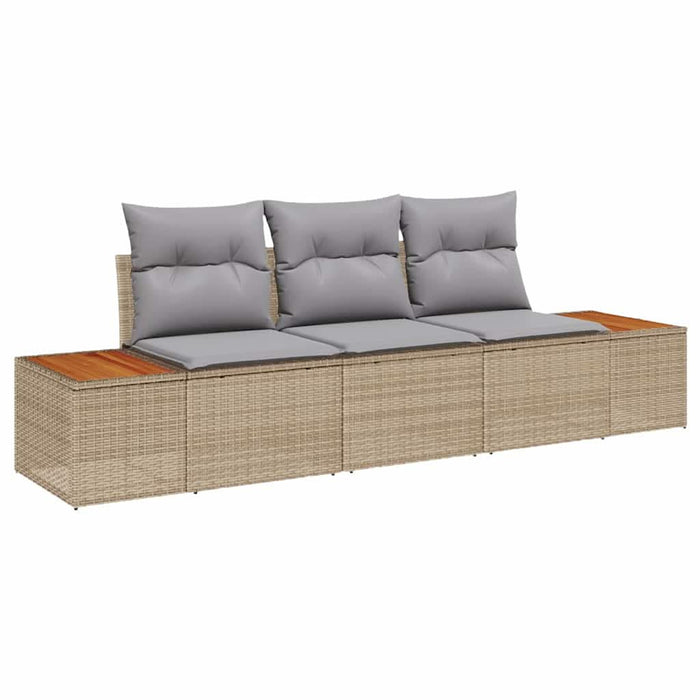 Set de canapele pentru grădină cu pernă 3 pcs Bej Rattan poli - WALTI WALTI