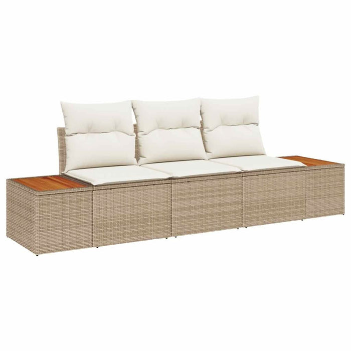 Set de canapele pentru grădină cu pernă 3 pcs Bej poliratan - WALTI WALTI