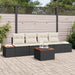 Set de canapele pentru grădină cu pernă 5 pcs Negru Rattan poli - WALTI WALTI