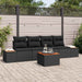 Set de canapele pentru grădină cu pernă 5 pcs Negru Rattan poli - WALTI WALTI