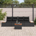Set de canapele pentru grădină cu pernă 5 pcs Negru Rattan poli - WALTI WALTI