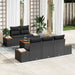 Set de canapele pentru grădină cu pernă 6 pcs Negru Rattan poli - WALTI WALTI
