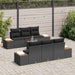 Set de canapele pentru grădină cu pernă 7 pcs Negru Rattan poli - WALTI WALTI