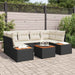 Set de canapele pentru grădină cu pernă 7 pcs Negru Rattan poli - WALTI WALTI