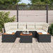 Set de canapele pentru grădină cu pernă 7 pcs Negru Rattan poli - WALTI WALTI