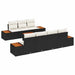 Set de canapele pentru grădină cu pernă 8 pcs Negru Rattan poli - WALTI WALTI