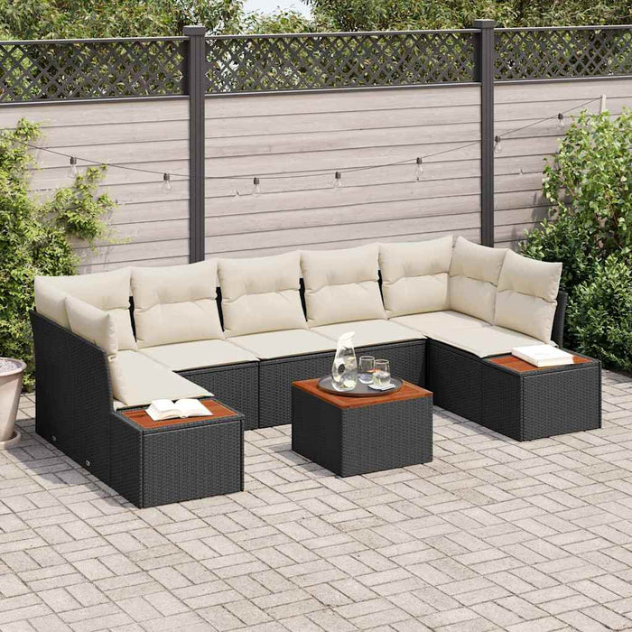 Set de canapele pentru grădină 8 buc. Negru Rattan poli - WALTI WALTI