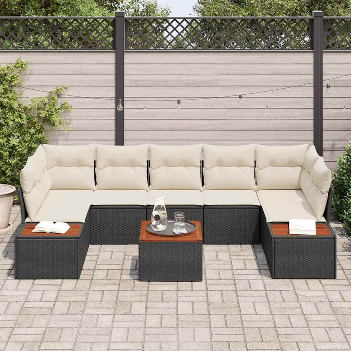 Set de canapele pentru grădină 8 buc. Negru Rattan poli - WALTI WALTI