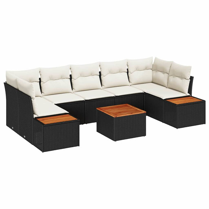 Set de canapele pentru grădină 8 buc. Negru Rattan poli - WALTI WALTI