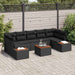 Set de canapele pentru grădină cu pernă 8 pcs Negru Rattan poli - WALTI WALTI