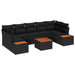 Set de canapele pentru grădină cu pernă 8 pcs Negru Rattan poli - WALTI WALTI