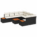 Set de canapele pentru grădină cu pernă 9 pcs Negru Rattan poli - WALTI WALTI