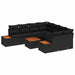 Set de canapele pentru grădină cu pernă 9 pcs Negru Rattan poli - WALTI WALTI