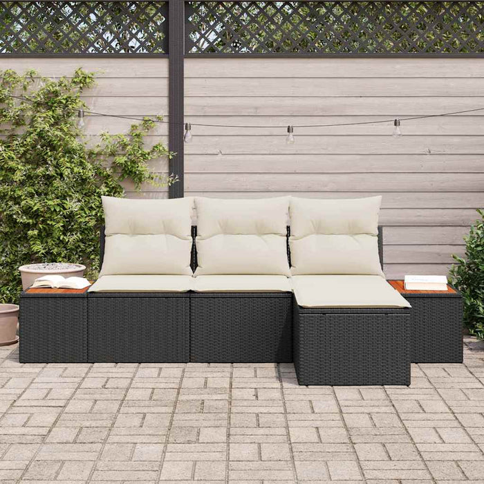 cu pernă Ajustabil 4 pcs Negru 239 x 117 x 37 cm - WALTI WALTI