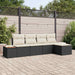 Set de canapele pentru grădină cu pernă 5 pcs Negru Rattan poli - WALTI WALTI