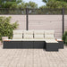 Set de canapele pentru grădină cu pernă 5 pcs Negru Rattan poli - WALTI WALTI