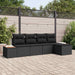 Set de canapele pentru grădină cu pernă 5 pcs Negru poliratan - WALTI WALTI