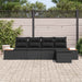 Set de canapele pentru grădină cu pernă 5 pcs Negru poliratan - WALTI WALTI
