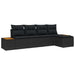 Set de canapele pentru grădină cu pernă 5 pcs Negru poliratan - WALTI WALTI