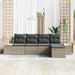 Set de canapele pentru grădină cu pernă 5 pcs Gri Rattan poli - WALTI WALTI