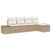 Set de canapele pentru grădină cu pernă 5 pcs Bej Rattan poli - WALTI WALTI