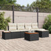 Set de canapele pentru grădină cu pernă 6 pcs Negru Rattan poli - WALTI WALTI