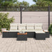 Set de canapele pentru grădină cu pernă 6 pcs Negru Rattan poli - WALTI WALTI